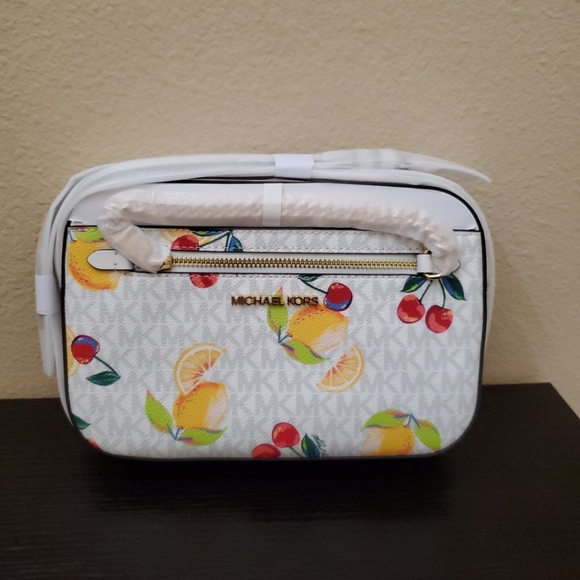 Michael kors Jet Set Large Fruit Print Logo Crossbody Bag - Picture 5 of 12